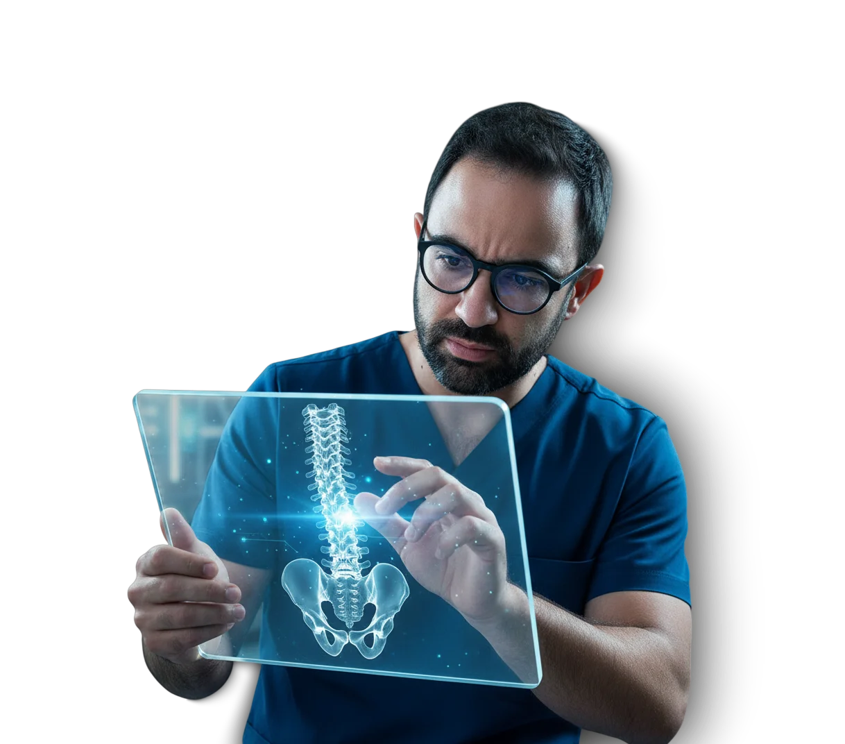 Dr. Daniel Edde analisando coluna lombar